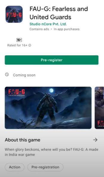 FAU G Game Registration Link